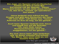 Ein Jugo, ein Spanier und ein Deutscher trinken ein Bier in