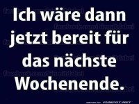 Bereits f�rs n�chste Wochenende