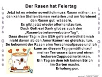 Der Rasen hat Feiertag