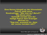 Eine Nonne klingelt an der Himmelstür