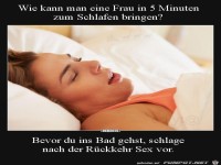 Wie kann man eine Frau in 5 Minuten zum Schlafen bringen