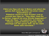 F�hrt ein Opa mit der U-Bahn und stiert die ganze Zeit...