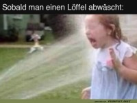 Immer beim Löffel abwaschen