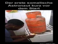 Humorvolle Darstellung eines Astronauten