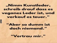 Kunstleder zu veganem Leder umetikettieren