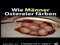 wie M�nner Ostereier f�rben