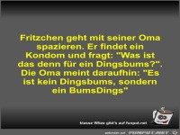 Fritzchen geht mit seiner Oma spazieren