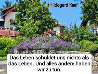 das leben schuldet uns nichts