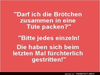 Br�tchen-Trennung f�r den Weltfrieden