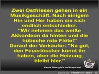 Zwei Ostfriesen gehen in ein Musikgeschäft