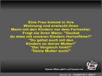 Eine Frau kommt in ihre Wohnung und erwischt ihren Mann mit