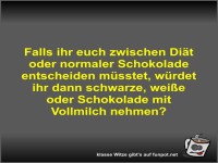 Falls ihr euch zwischen Di�t oder normaler Schokolade...