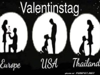 Unterschied Valentinstag in Europa, USA, Thailand