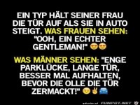 ein Typ hlt seiner Frau die Tr auf.......