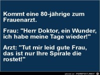 eine 80 j�hrige beim Frauenarzt......