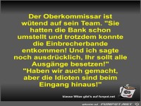 Der Oberkommissar ist w�tend auf sein Team