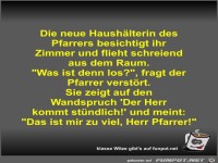 Die neue Haush�lterin des Pfarrers besichtigt ihr Zimmer...