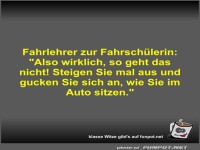 Fahrlehrer zur Fahrsch�lerin
