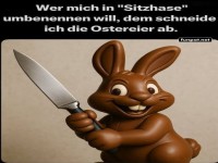 Schokoladenhase mit Bedrohung