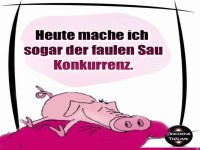 Heute mache ich der faulen Sau Konkurrenz