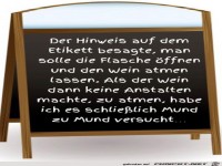 Der Wein atmet nicht