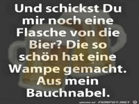 Eine Flasche von dem Bier