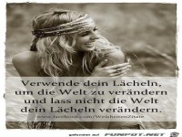 Verwende Dein Laecheln, um die Welt