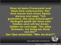 Oma ist beim Frauenarzt und l�sst sich untersuchen