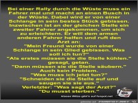 Bei einer Rally durch die W�ste muss ein Fahrer mal und...