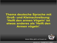 Thema deutsche Sprache mit Gro�- und Kleinschreibung