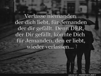 verlasse niemanden
