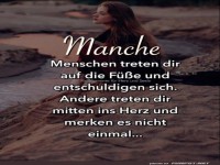 Manche Menscheb treten dir auf die Fuesse