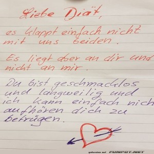 fun-Bild: Liebesbrief an die Di&auml;t: Schlussstrich!