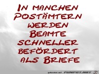 In manchen Postämtern, werden Beamte schneller befördert als