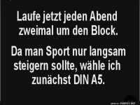 Sport nur langsam steigern
