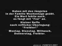 Witz �ber Wochentage mit Kind