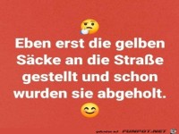 Sturm hat gelbe S�cke abgeholt