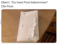 Humorvolle Sicht auf leere Briefe