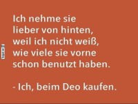 Lustiger Kaufstrategie-Spruch