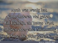 Auch wer wenig hat