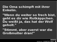 die Oma schimpft