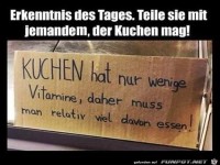 Kuchen hat wenige Vitamine