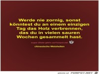 Werde nie zornig, sonst
knntest du an einem einzigen
Tag...