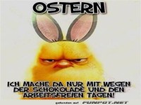 Grummeliger Osterhase �ber Schokolade