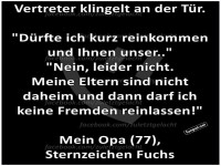 Witziger Opa-Spruch an der Tr