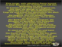 Eine junge, sehr attraktive Dame kommt in einer Bar von der