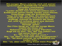 Ein junger Mann m�chte sich mit seiner sprechenden...