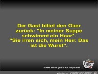 Der Gast bittet den Ober zur�ck