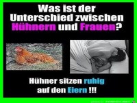 Was ist der Unterschied zwischen Huehnern und Frauen