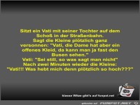 Sitzt ein Vati mit seiner Tochter auf dem Scho� in der...